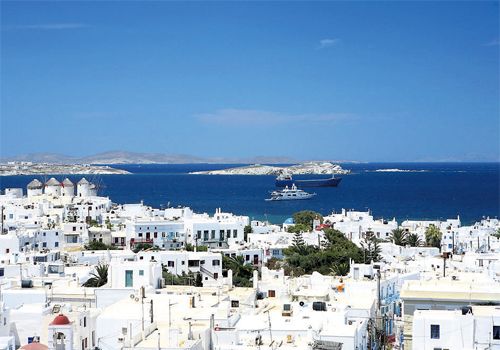 Greek odyssey: The whitewashed buildings of Mykonos Town are full of narrow lanes that are home to tucked-away bars and boutiques