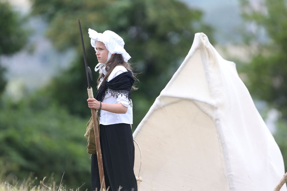 Young rebel Lilly Anna Holohan at the battle encampment