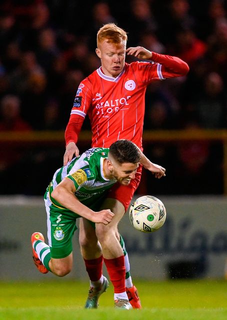 Shane Farrell of Shelbourne saw red against Shamrock Rovers