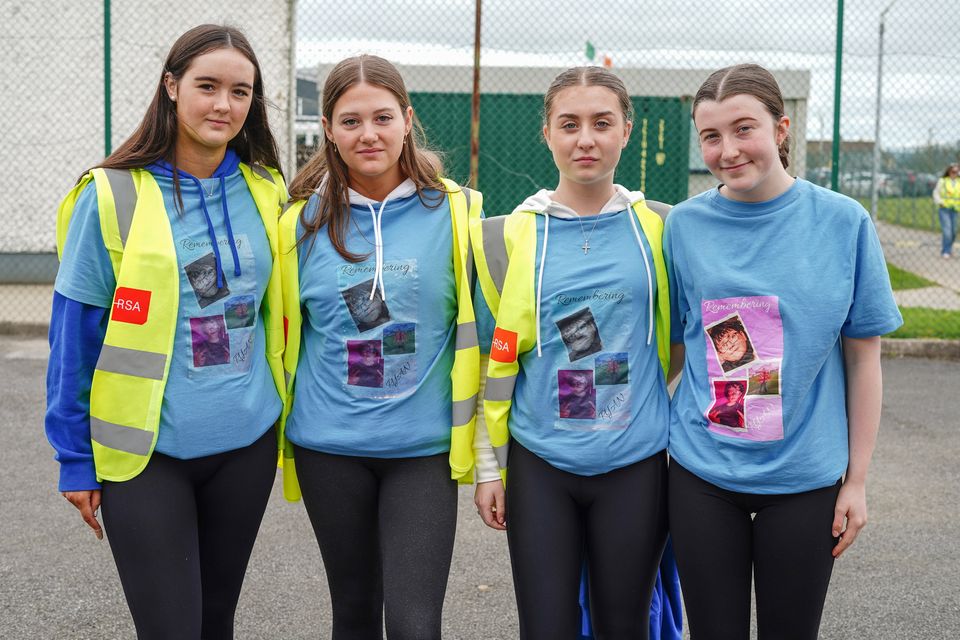 Sarah Garcia Leen, Aisling Kenny, Katie Hussey and Jamie Lee Donegan at the Run4Ryan memorial 5k run at Causeway Comprehensive School on Tuesday in memory of Ryan Gaynor who sadly passed away in 2023. Photo by Mark O’Sullivan.