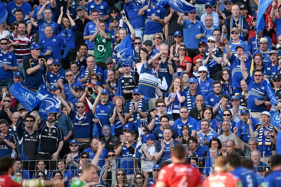 File image of Leinster rugby fans.