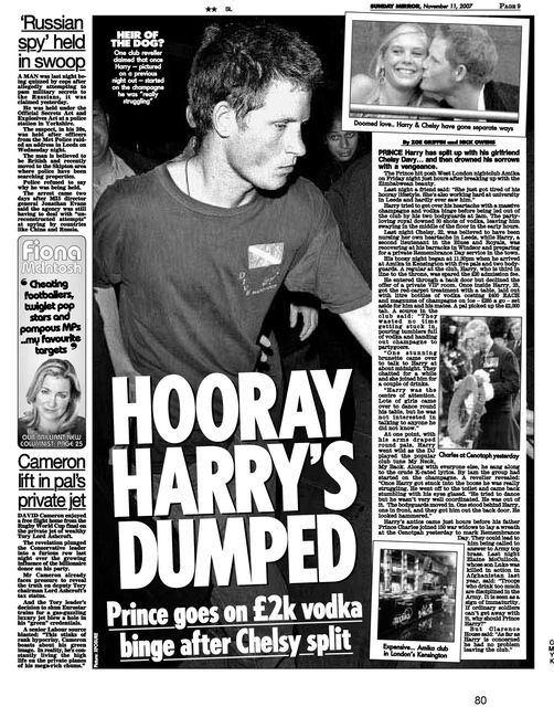 A newspaper article about Harry published in the Sunday Mirror in 2007 which was entered into evidence