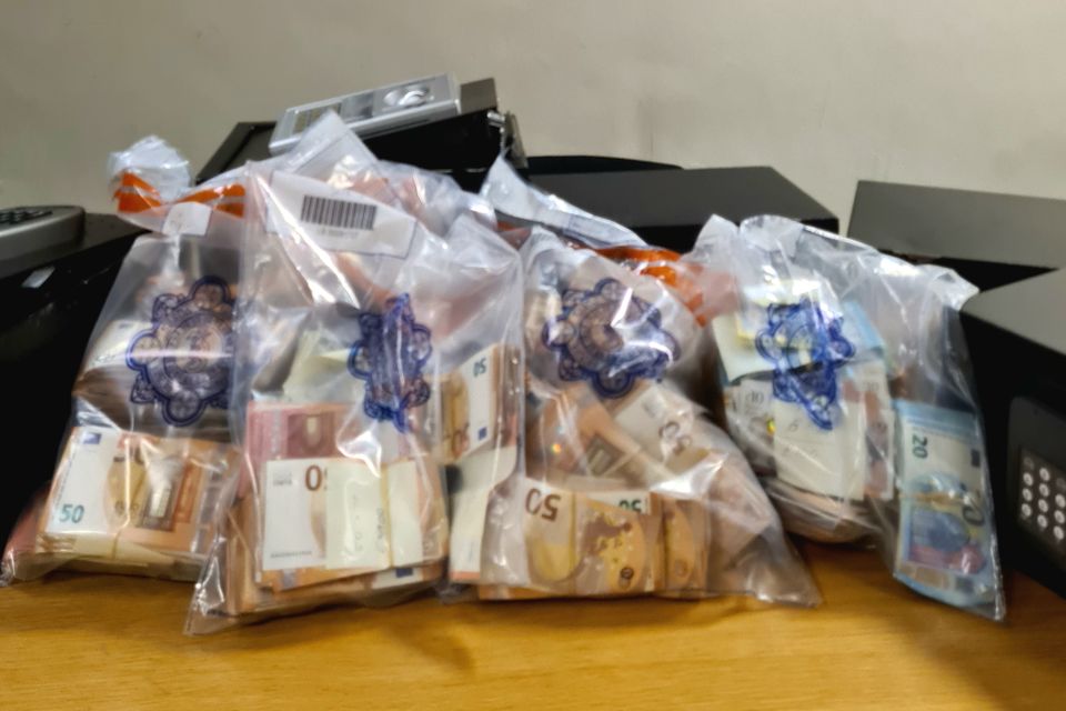 Some of the cash that was seized