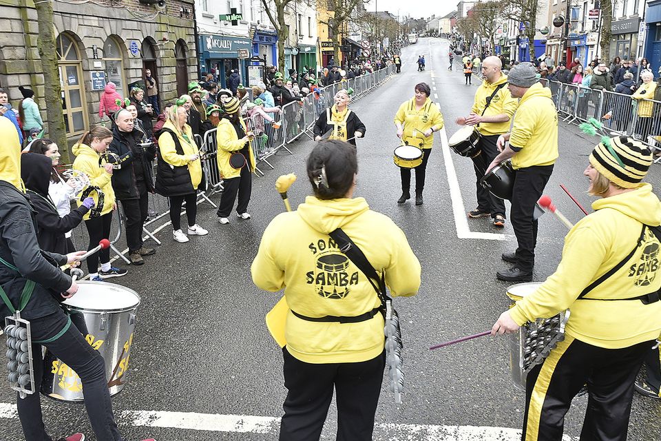 Samba performing at the St Patrick's Day parade in Gorey. Pic: Jim Campbell