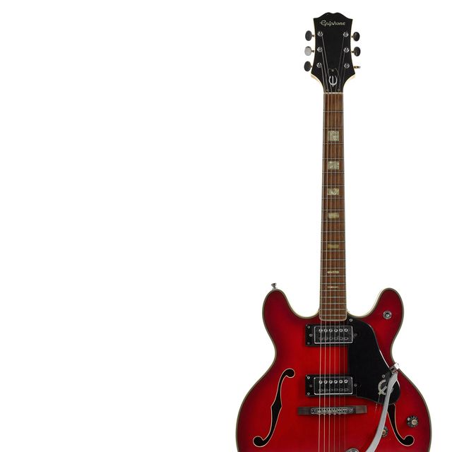 An Epiphone EA-250 electric guitar used by Noel Gallagher was among the high selling items (Sotheby’s/PA)