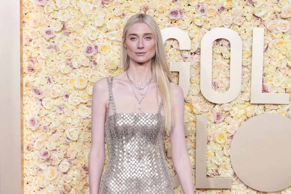 Elizabeth Debicki arrives at the 81st Golden Globe Awards on Sunday, Jan. 7, 2024, at the Beverly Hilton in Beverly Hills, Calif. (Photo by Jordan Strauss/Invision/AP)