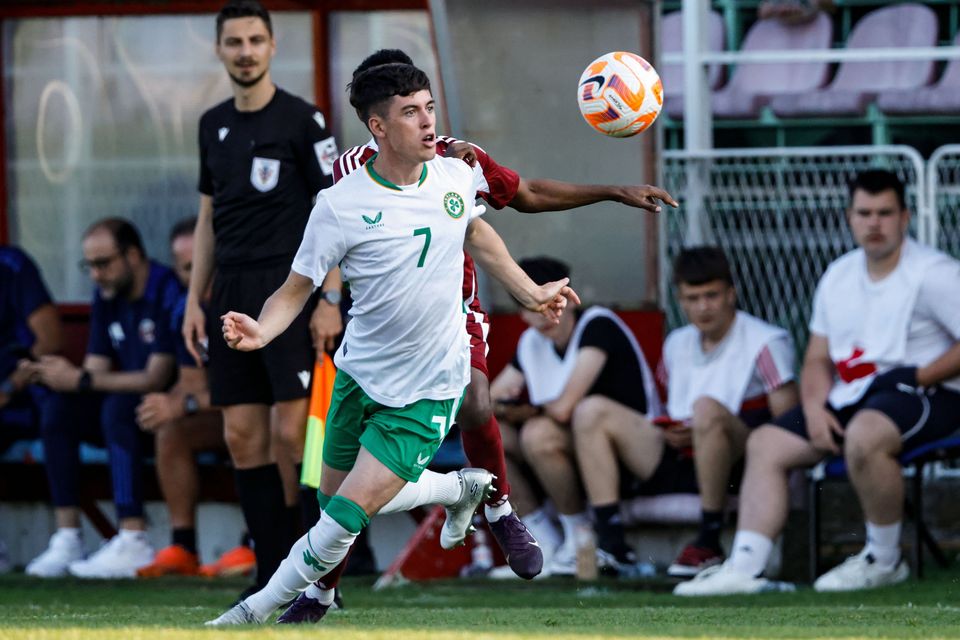 Cory O'Sullivan in action for Ireland during the U-21 international friendly against Qatar in Zagreb. Photo: Sportsfile