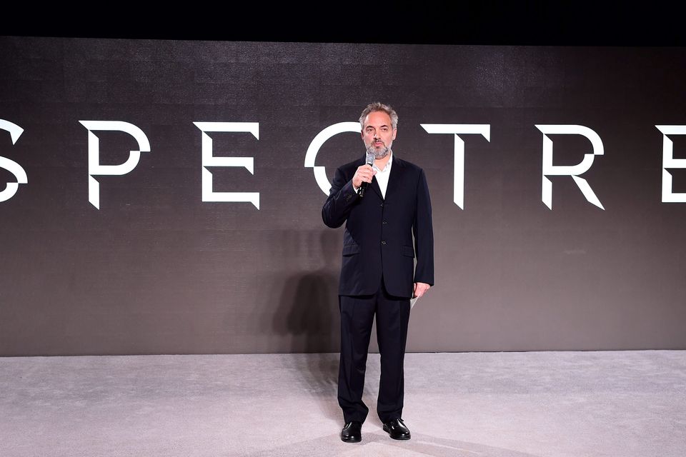 Director Sam Mendes at the revealing of the new James Bond film at pinewood Studio in Buckinghamshire.