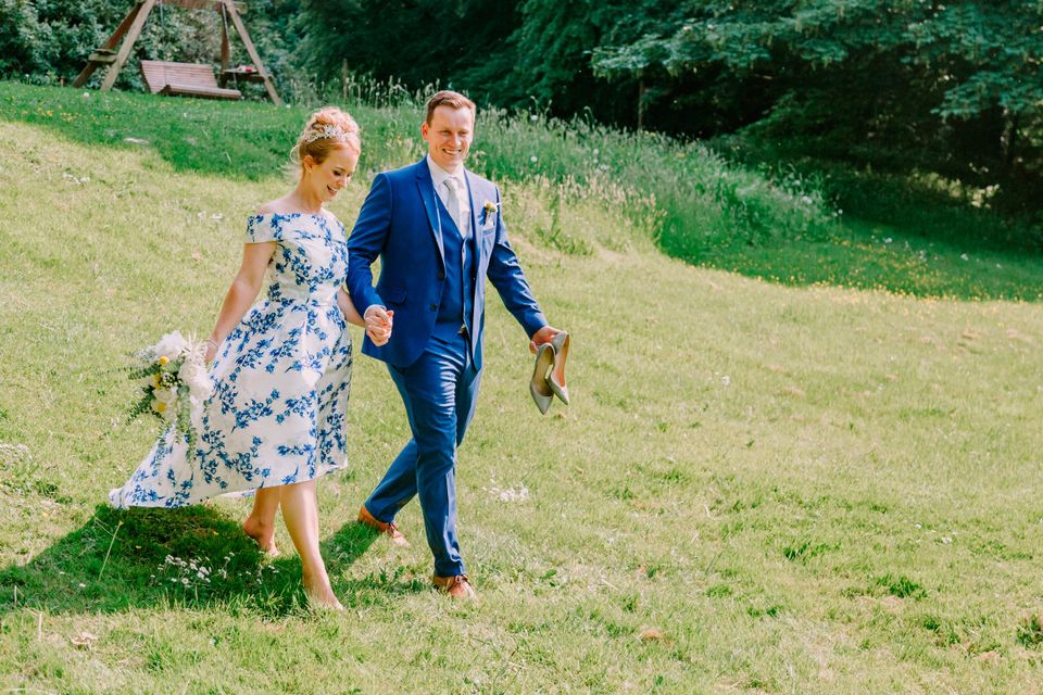 Real Wedding: The Irish bride wore the prettiest blue dress for her  intimate wedding in Cavan | Irish Independent