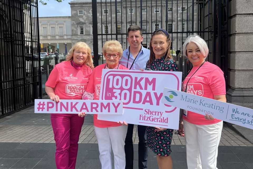 The team behind 100k in 30 days and representatives from the Marie Keating Foundation attended Leinster House last week
