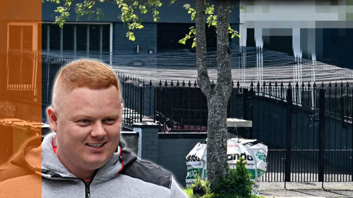 Jailed gangster Devon Hennessy installs security cage around front garden