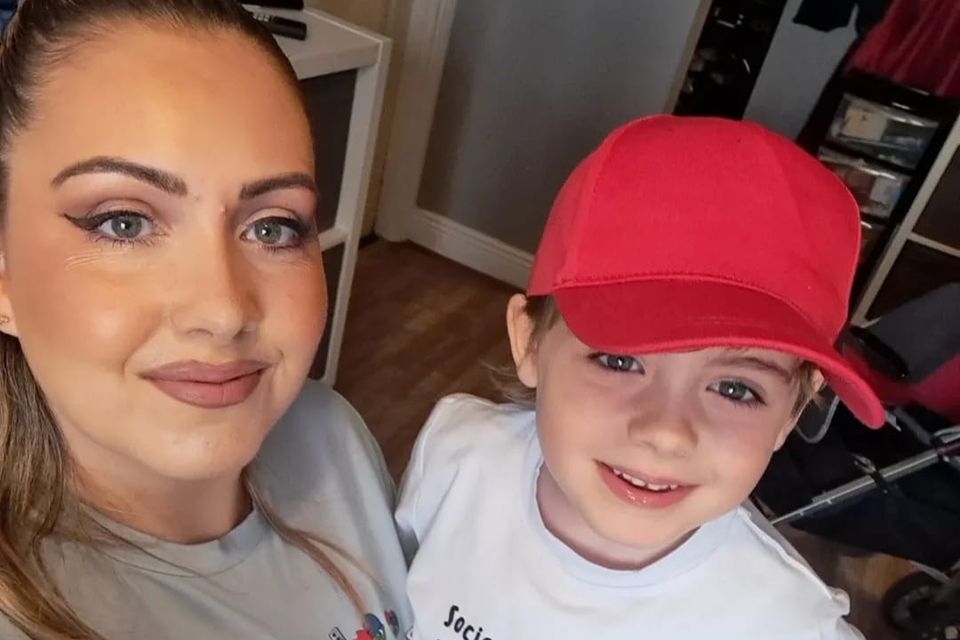 Crystal Mooney and her son Charlie (5) who is without a school place for September