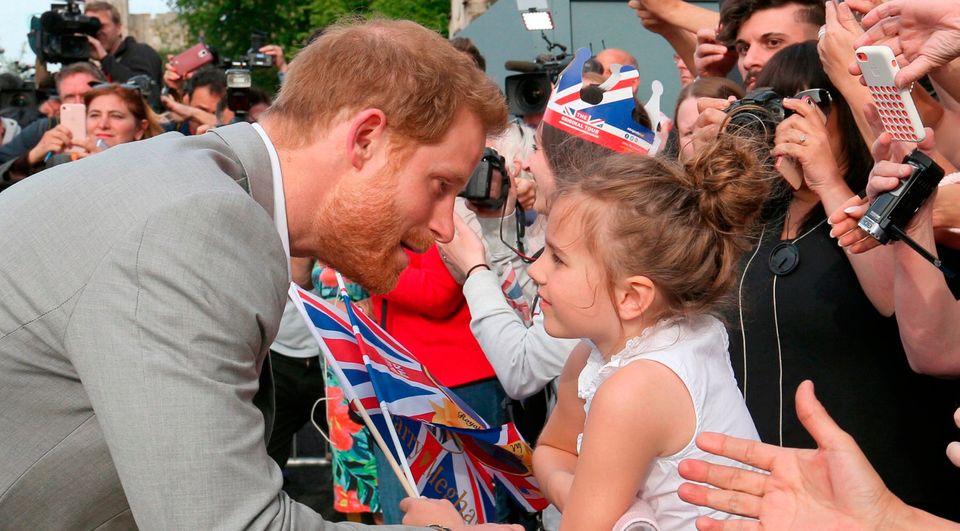 Prince Harry meets well-wishers outside Windsor Castle