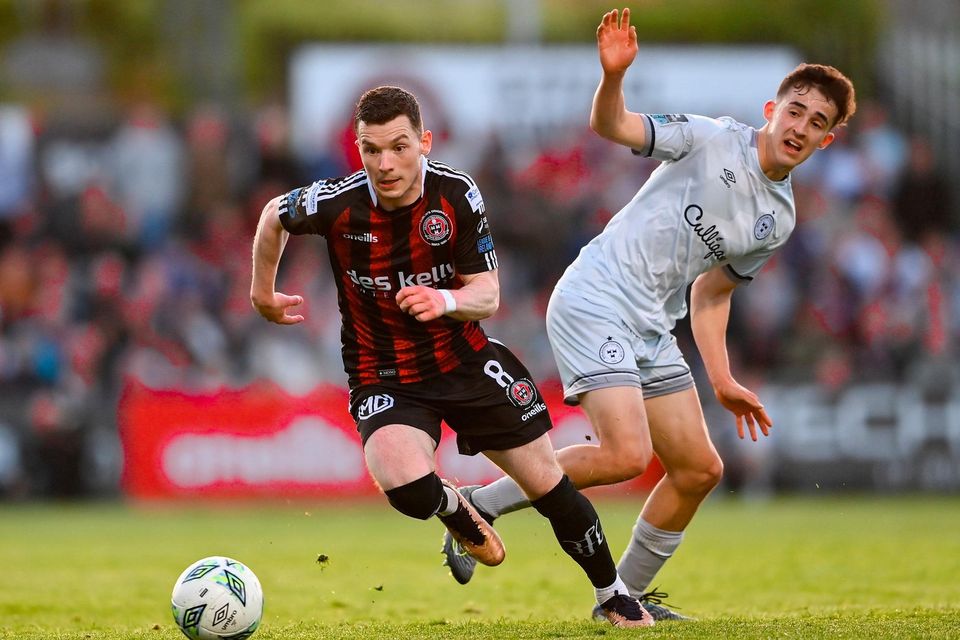 Bohemians' Ali Coote in action against Shelbourne's Jad Hakiki at Dalymount Park in Dublin. Photo: Sportsfile