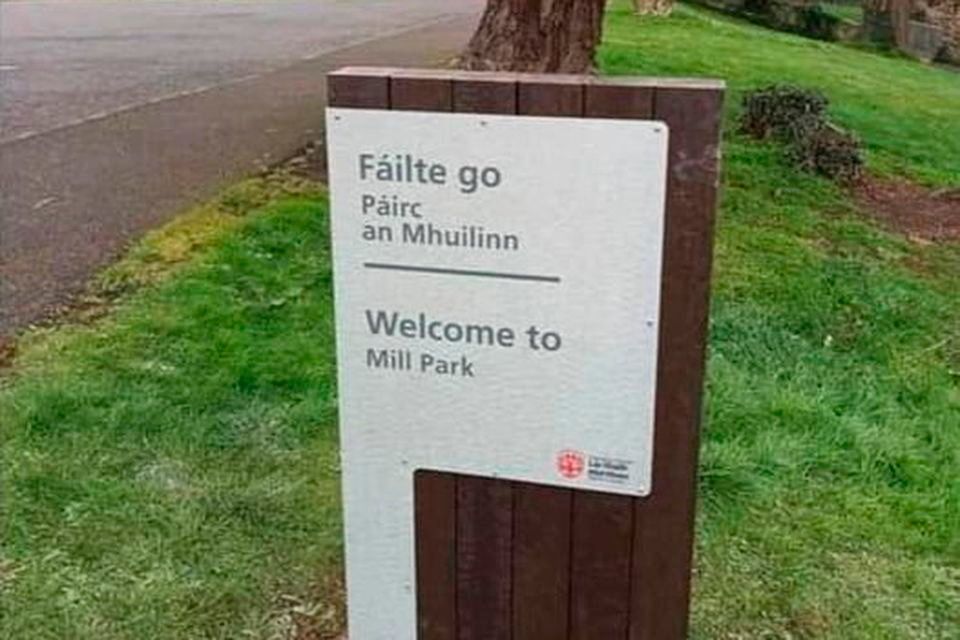 The sign had been installed at Mill Park.
