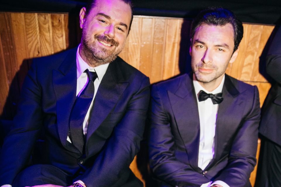 Danny Dyer and Aidan Turner backstage during the 2024 BAFTA Television Awards (Photo by Iona Wolff/BAFTA via Getty Images)