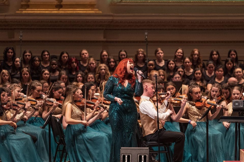 Vocalist Lauren Murphy performs with the Cross Border Orchestra of Ireland in Carnegie Hall on St Patrick's Day