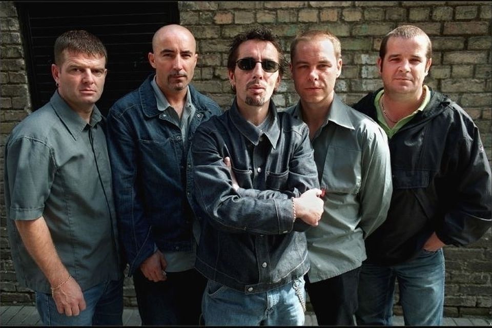 Christy Dignam, centre, with his Aslan bandmates, from left, Billy McGuinness, Tony McGuinness, Alan Downey and Joe Jewell in 2000. Photo: Tony Gavin