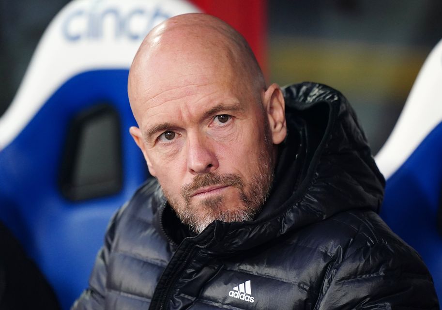 Manchester United manager Erik ten Hag will be under pressure when his side face Arsenal. (Zac Goodwin/PA)