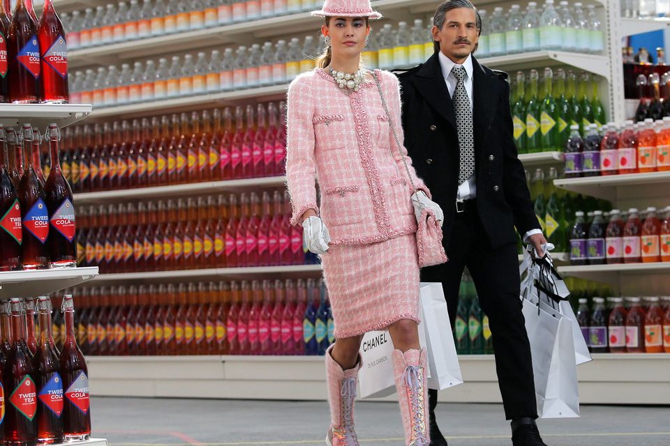 Rhianna and Kendall Jenner strut the catwalk at Chanel 'supermarket' show