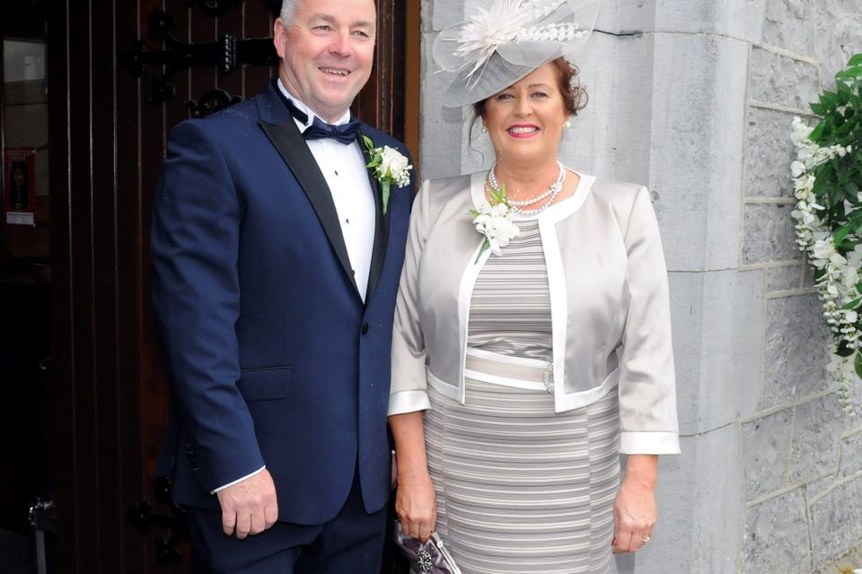12/6/2015  Attending the Wedding of rish Rugby player Sean Cronin and Claire Mulcahy at St. Josephs Catholic Church, Castleconnell, Co. Limerick were Seans Parents, John and Noelle Cronin, Castletroy.
Pic: Gareth Williams / Press 22