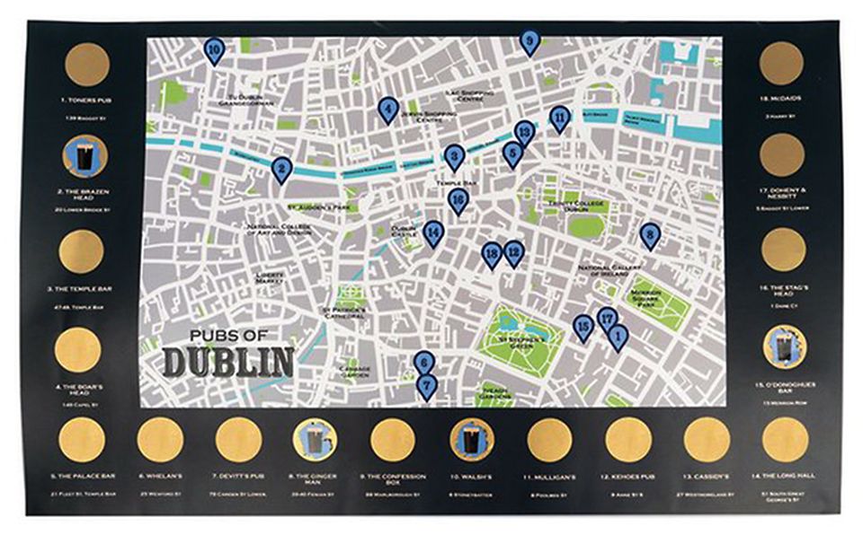Scratch off Dublin's iconic pubs as you visit them