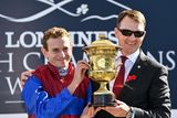 thumbnail: Jockey Ryan Moore and trainer Aidan O'Brien after winning the Royal Bahrain Irish Champion Stakes with Luxembourg at Leopardstown last September. Photo: Seb Daly/Sportsfile
