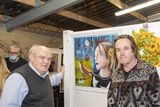 thumbnail: Joe Sherman, Proprietor of the Strand Bar Restaurant, Rush with artist Colin O'Neill at the "Artist for Ukraine" exhibition.