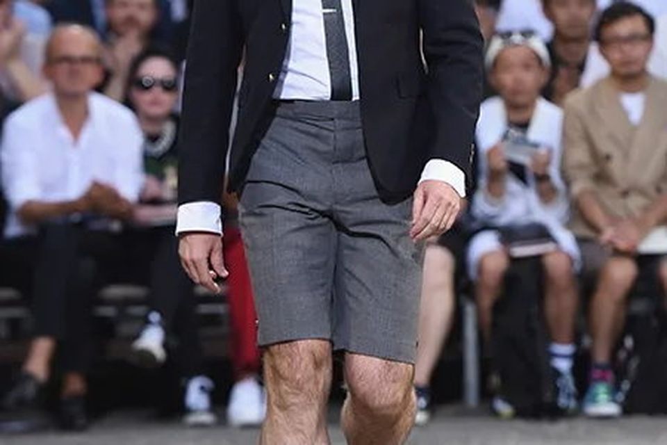Adult men have been freed to wear shorts in public when not on holidays or playing sports, apparently even in the office.