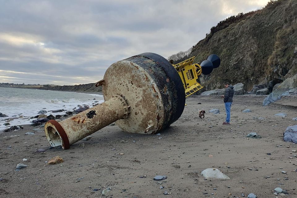 The bouy/marker washed up on Greystones beach. 