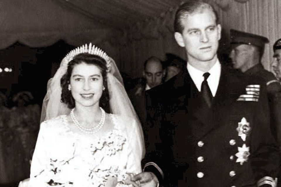Britain's Queen Elizabeth and Prince Philip at their wedding in 1947