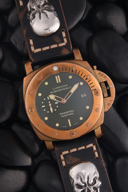 Panerai Reference PAM00382 Luminor Submersible 1950 which Stallone wore during The Expendables 2 (Sotheby’s/PA)