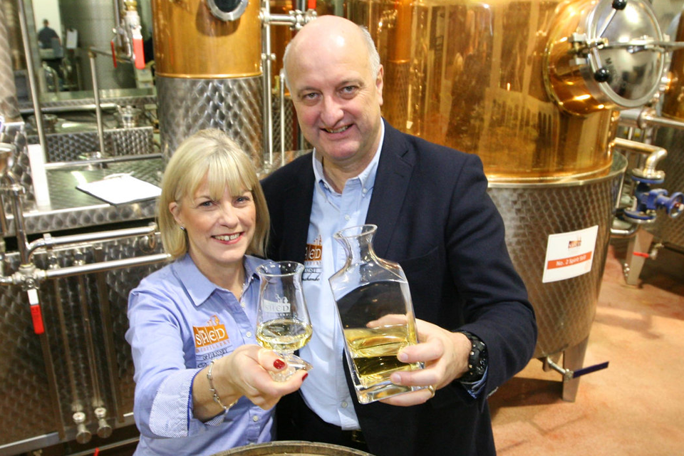 Pat Rigney and his wife Denise at the Shed Distillery. Photo by Brian Farrell