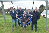 thumbnail: Linda Kearney (Chairperson Askamore Community Council), Cllr Joe Sullivan, Cllr Fionntán Ó  Suilleabháin (leas-Cathaoirleach, Gorey Kilmuckridge Municipal District), Mary Doran (Local resident) and Cllr Donal Breen pictured with the new swing, one of the new additions to the children's playground at Le Chéile Park, Askamore on Tuesday. Pic: Jim Campbell