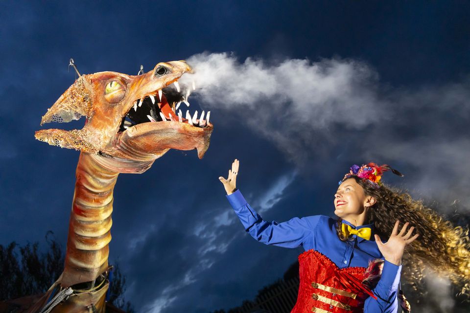 Rehearsal for the Spraoi parade, which takes place on Sunday evening as part of the Spraoi International Street Arts Festival in Watford. Photo: Patrick Browne