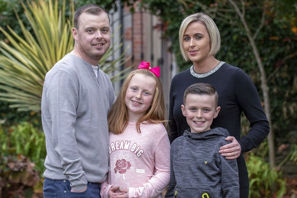 Hero: Lauren Brennan with father John, who has now had a heart transplant, mother Claire and brother Shaun. Photo: Ciara Wilkinson