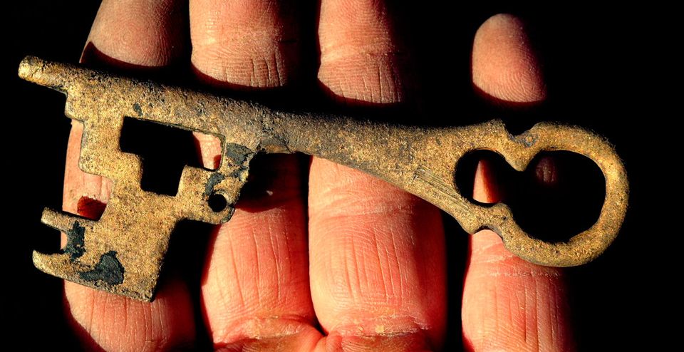 Circa 12th Century Viking style copper alloy key found at the Coombe site Picture: Kevin Weldon/Aisling Collins