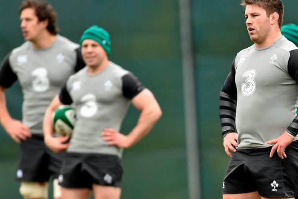Ireland's Sean O'Brien during a squad training session ahead of their RBS Six Nations Rugby Championship game against France in the Aviva Stadium on Saturday