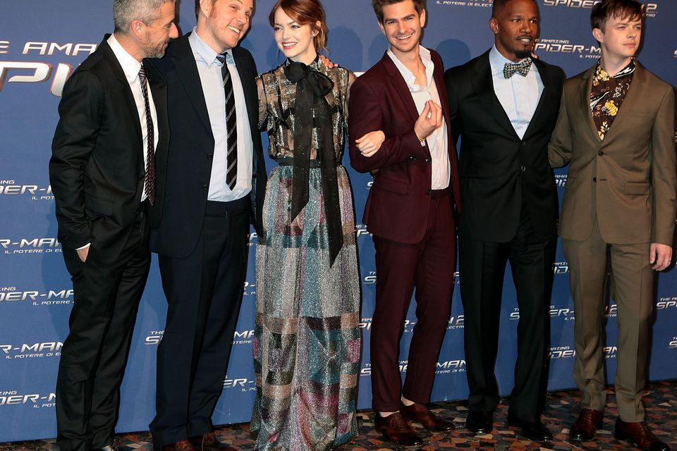 Andrew Garfield, Emma Stone The cast of 'The Amazing Spider-Man' at the 'Be  Amazing' Stand
