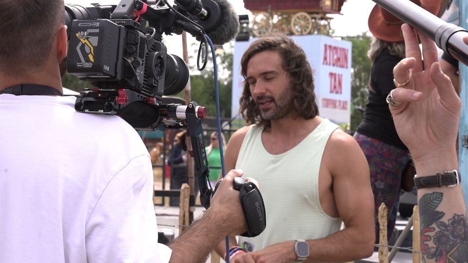 Joe Wicks took festival-goers through a 25-minute workout at Glastonbury (PA)