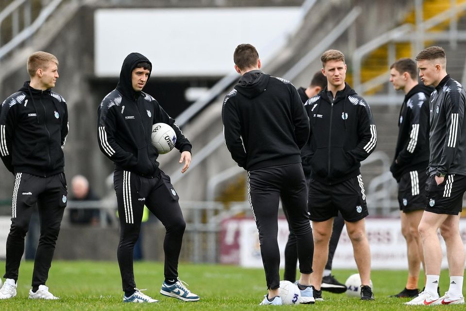 Kerry playes, from left, Killian Spillane, Tony Brosnan, Gavin Crowley and Jason Foley walk the pitch before the Allianz Football League Division 1 match against Galway at Pearse Stadium in Galway. Photo by Sportsfile