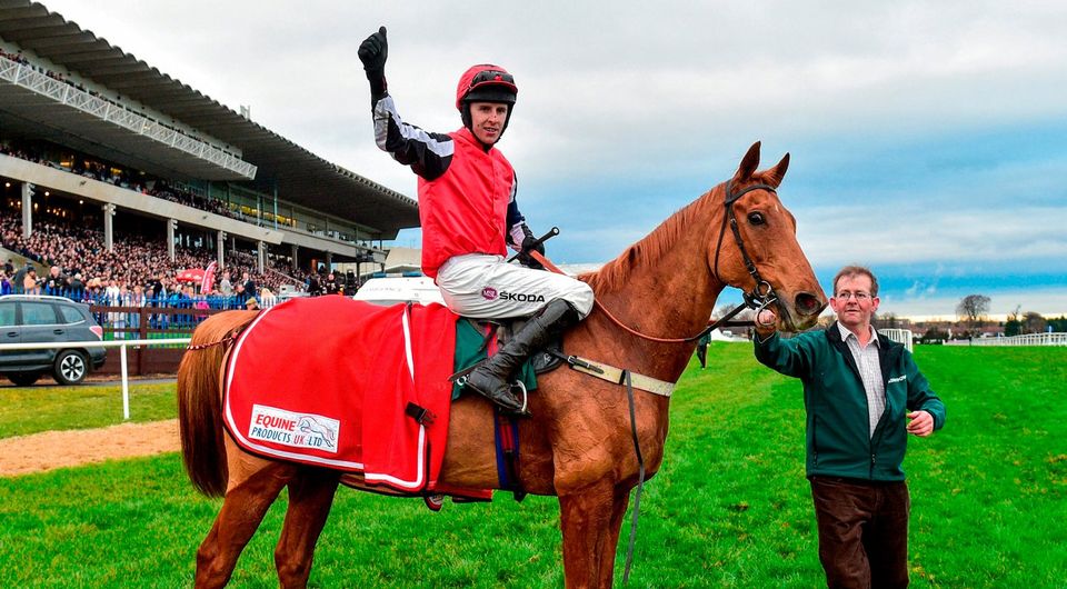 Mark Walsh, on Simply Ned, after winning the Paddy's Rewards Club 'Sugar Paddy' Steeplechase during Day 2 of the Leopardstown Festival last year. Photo: Matt Browne/Sportsfile