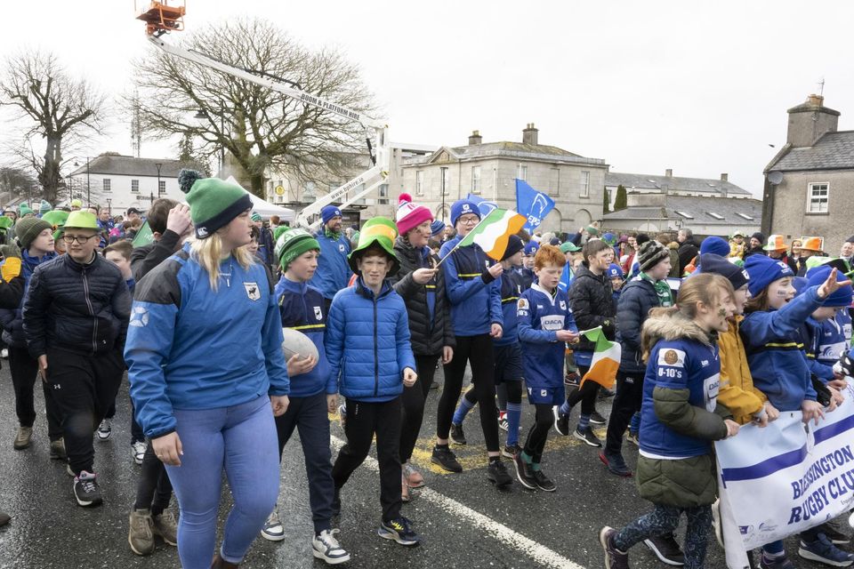 Blessington Rugby Club taking part in the St. Patrick's Day Parade in Blessington