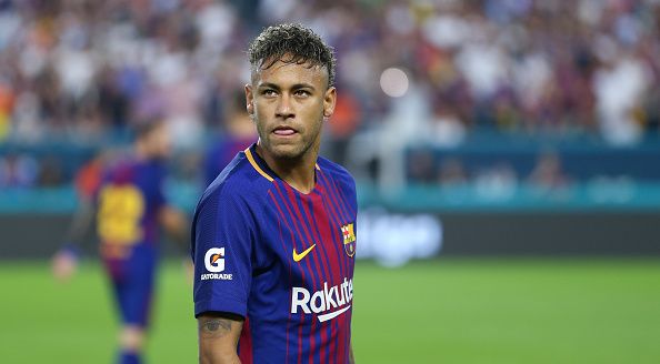 Neymar of FC Barcelona during the International Champions Cup 2017 match between Real Madrid and FC Barcelona at Hard Rock Stadium on July 29, 2017 in Miami Gardens, Florida. (Photo by Robbie Jay Barratt - AMA/Getty Images)