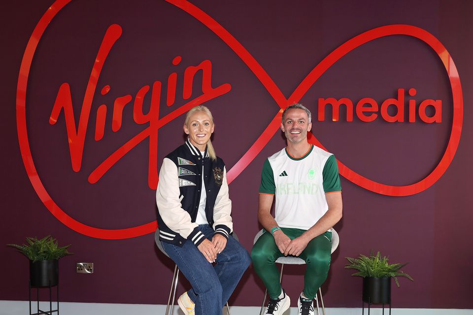 Sarah Lavin et Thomas Parr, ambassadeurs de Virgin Media TV, photographiés alors que la couverture par Virgin Media de l'athlétisme de haut niveau se poursuit dans les semaines à venir avec la conclusion des championnats Wanda Diamond. Photographie : Brian McEvie