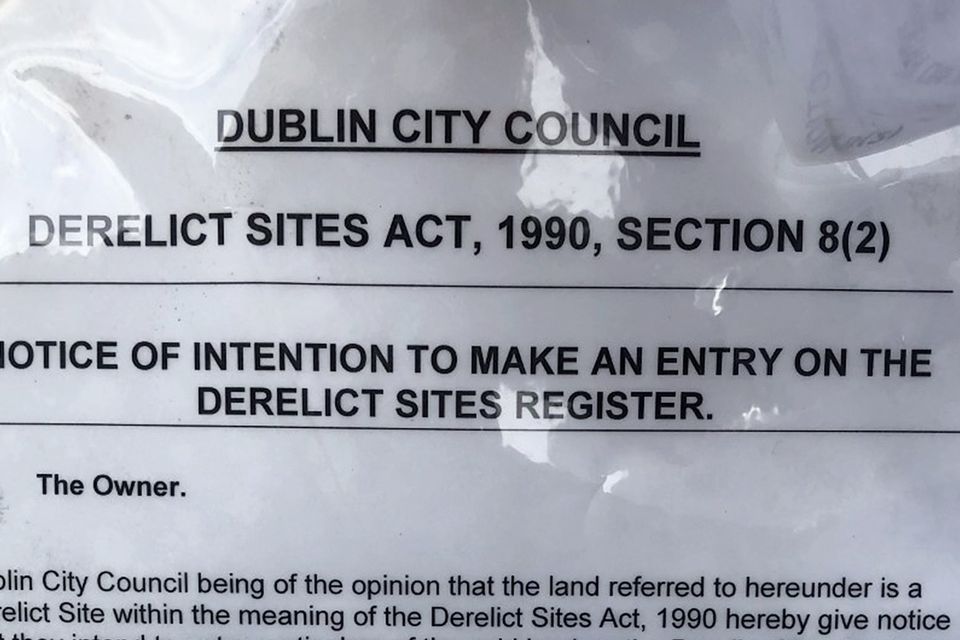 A notice from Dublin City Council posted outside the property