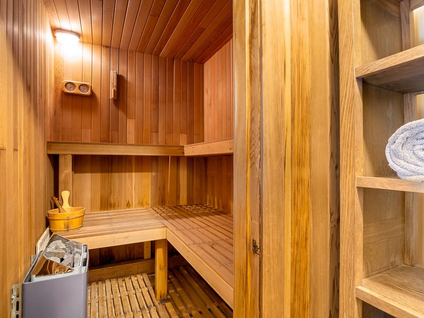 The ground floor also has a sauna