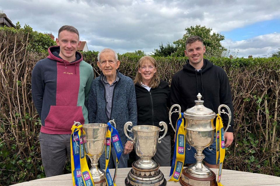 Colin Currie, grandfather Michael O'Connell, mother Mary and Seán Currie