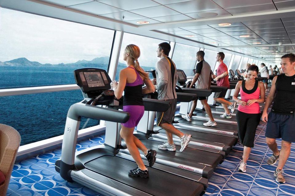 A gym onboard a Celebrity Cruise ship