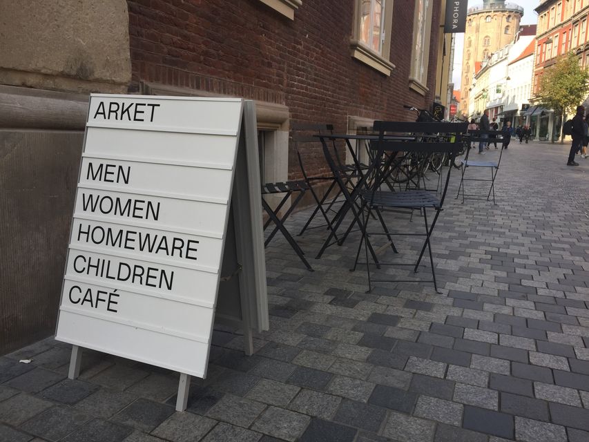 A sign in front of an Arket clothes store in Copenhagen, Denmark, 26 September 2017.